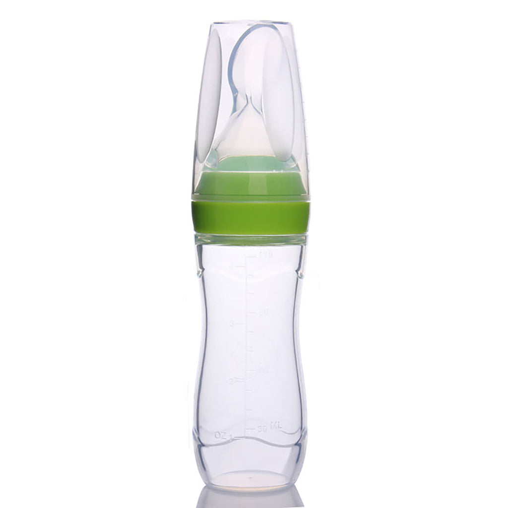 Pedty 1* Squeezed Feeding Spoon,1pc Silicone Baby Food Bottle Spoon Feeder For Baby Toddler Infant Cereal Food Supplement 120ml