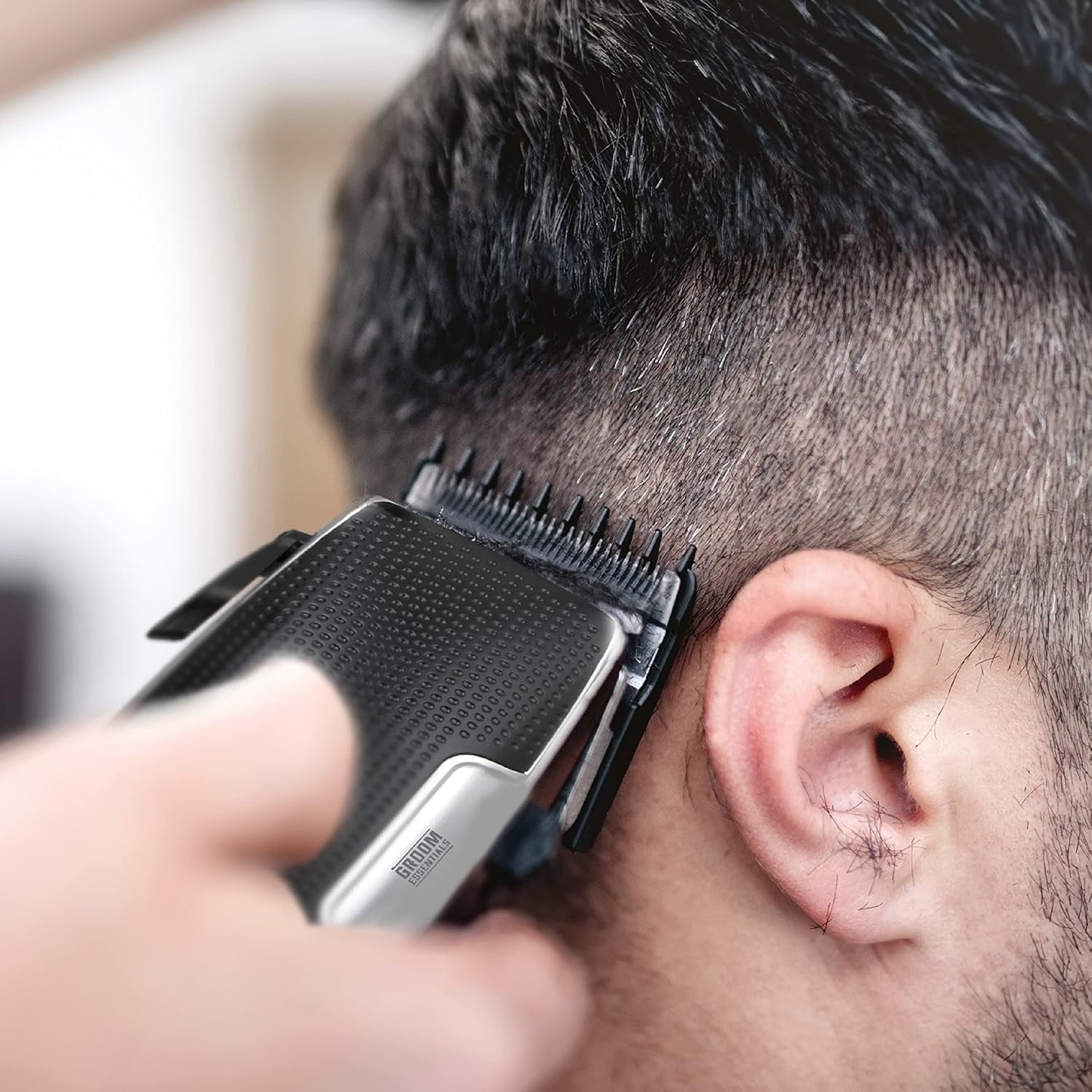 Groom Essentials Men’s Hair Cutting Kit with Hair Clippers, Comb, and Scissors, 10-Piece
