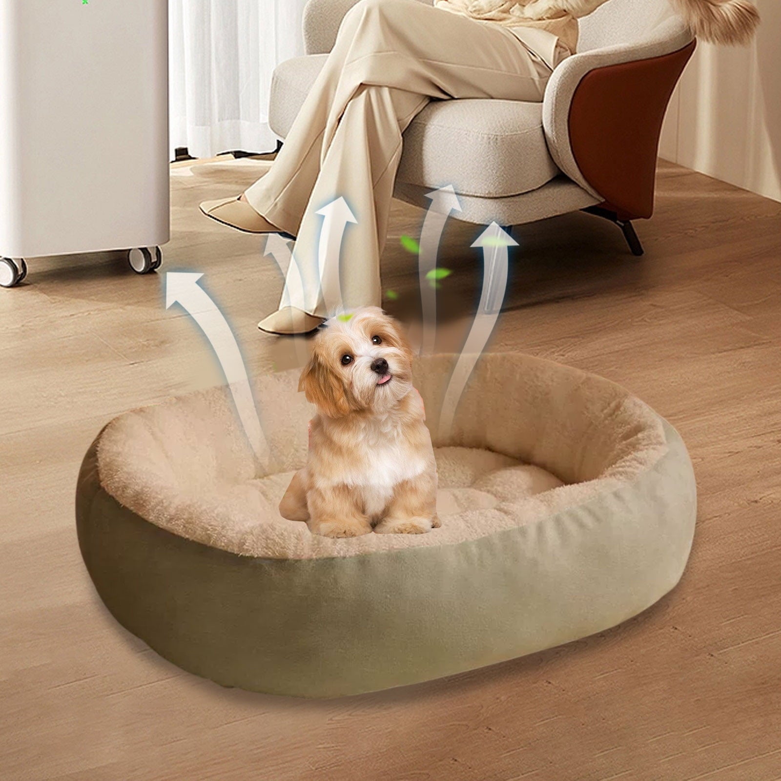 Oval Pet Bed Bed Fleece Warmth Pet Pad for Cat &amp; Small Dog