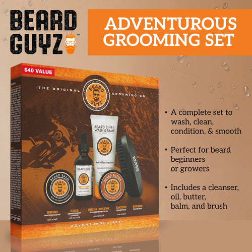 Adventurous Grooming Set, for All Beard Textures, Men, 5 Piece