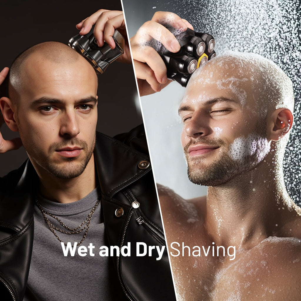 Head Shavers for Men, Magnetic Electric Bald Razor, 7D Rotary Cordless Shaver, Rechargeable Grooming Kit for Mens Scalp/Face/Beard, Close Shaving, PX7 , Wet/Dry, LED Display