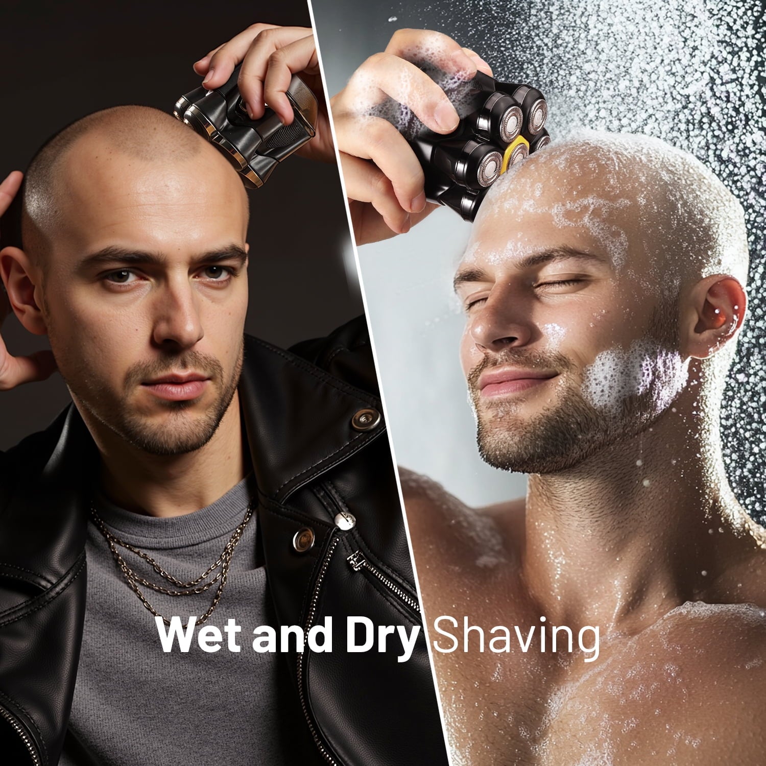 Head Shavers for Men, Magnetic Electric Bald Razor, 7D Rotary Cordless Shaver, Rechargeable Grooming Kit for Mens Scalp/Face/Beard, Close Shaving, PX7 , Wet/Dry, LED Display