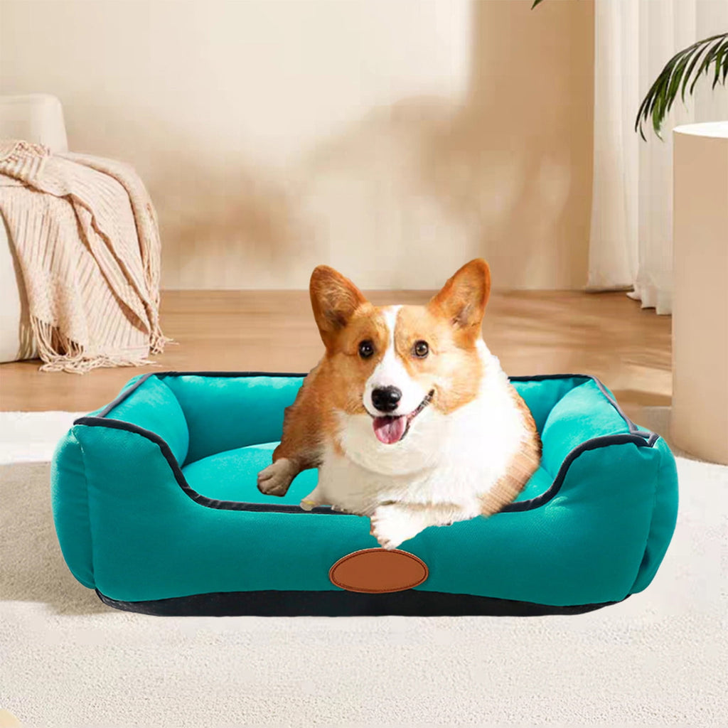 Dog Bed for Large Medium Small Dogs, Rectangle Washable Sleeping Puppy Bed, Cat Beds for Indoor Cats, Pet Sofa Bed, Anti-Slip Bottom