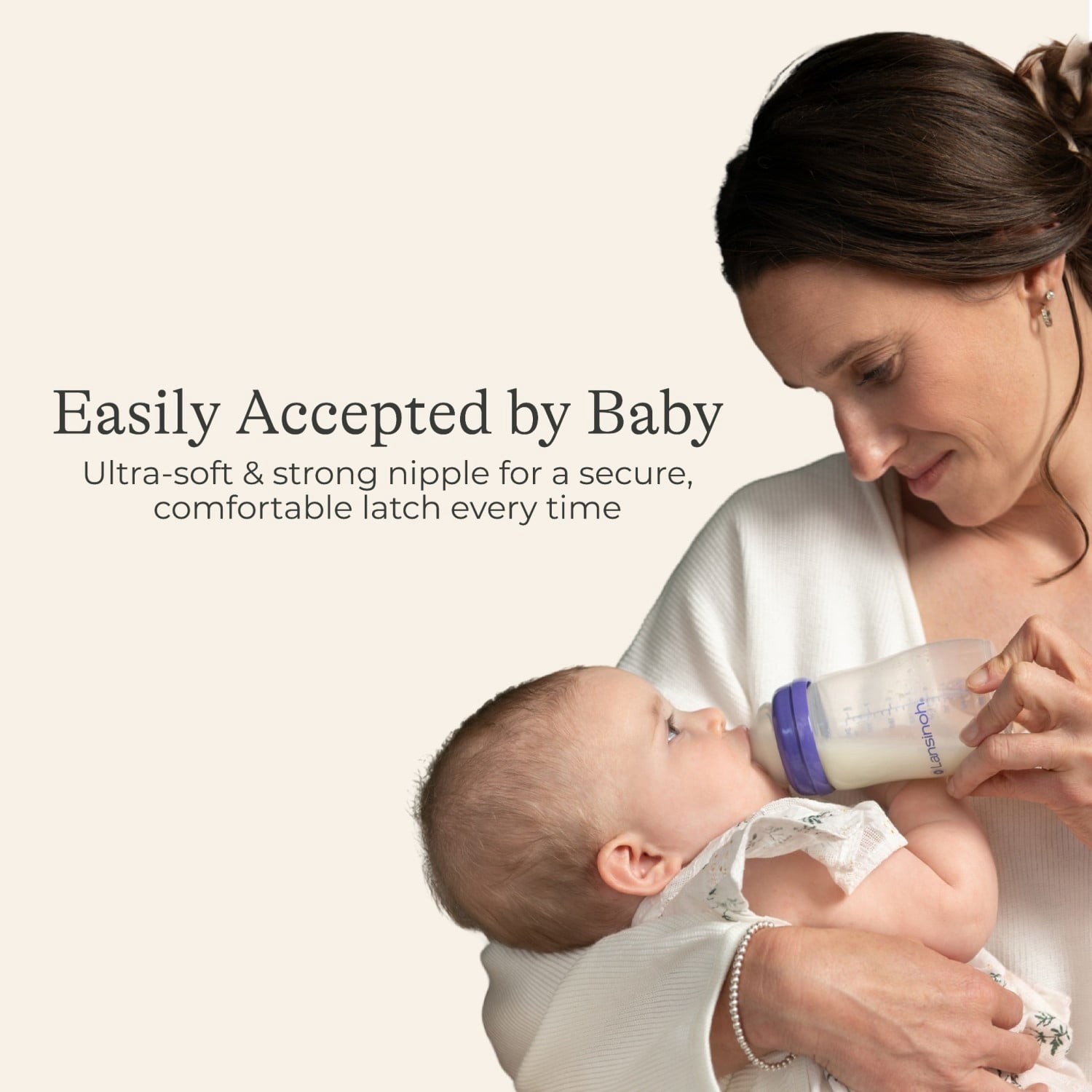 Baby Bottle for Breastfeeding Baby, Baby Formula Feeding, 8oz, 3pk, Medium Flow Nipples, Size M