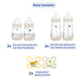 Newborn Gift Set, Pacifiers and Baby Bottles for Breastfed Babies, 'Feed &amp; Soothe' Set, White, 6-Count