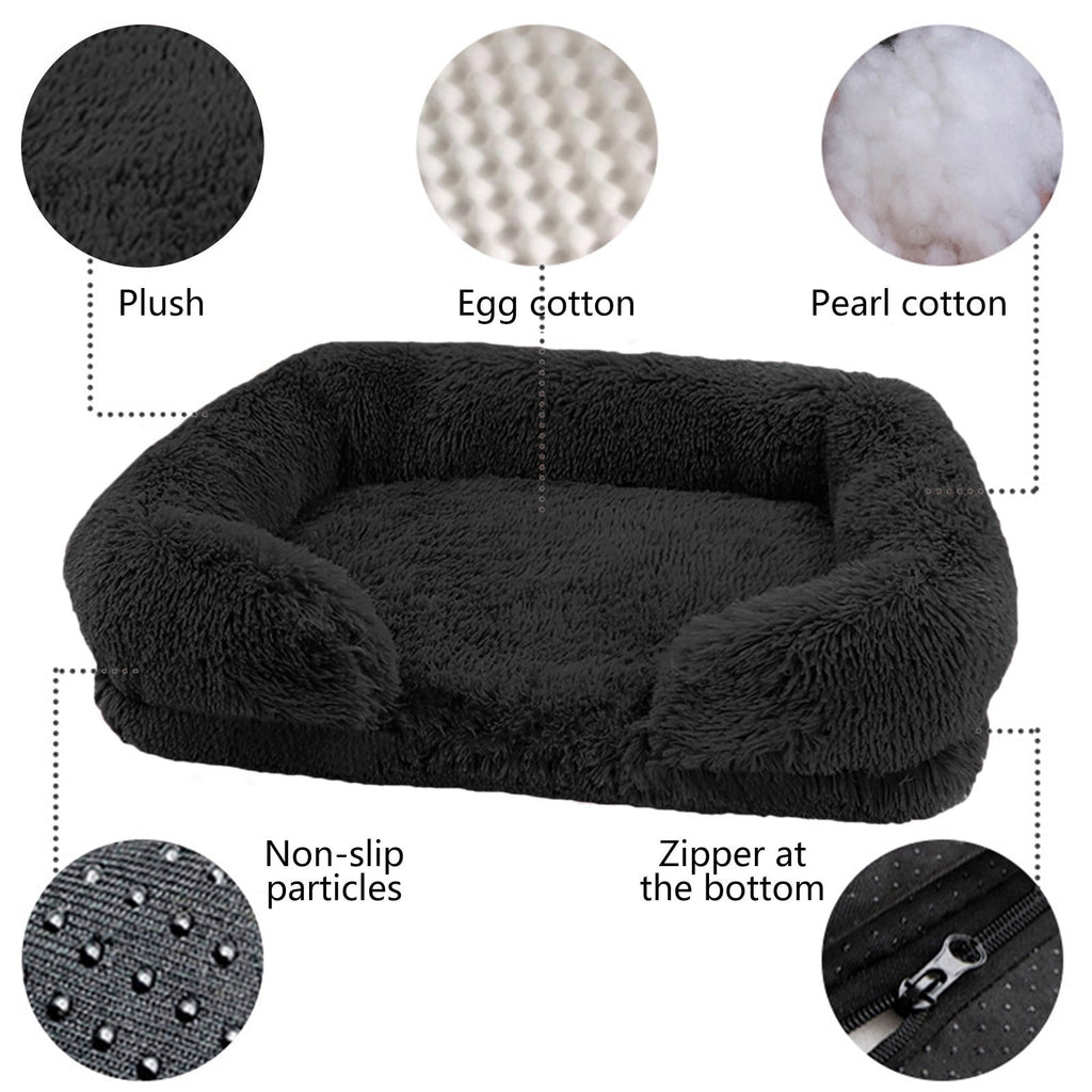 Pet Bed Dog Cat Cuddler Bed Faux Fur Warming Cushion For Small Medium Dogs And Cats Indoor Use