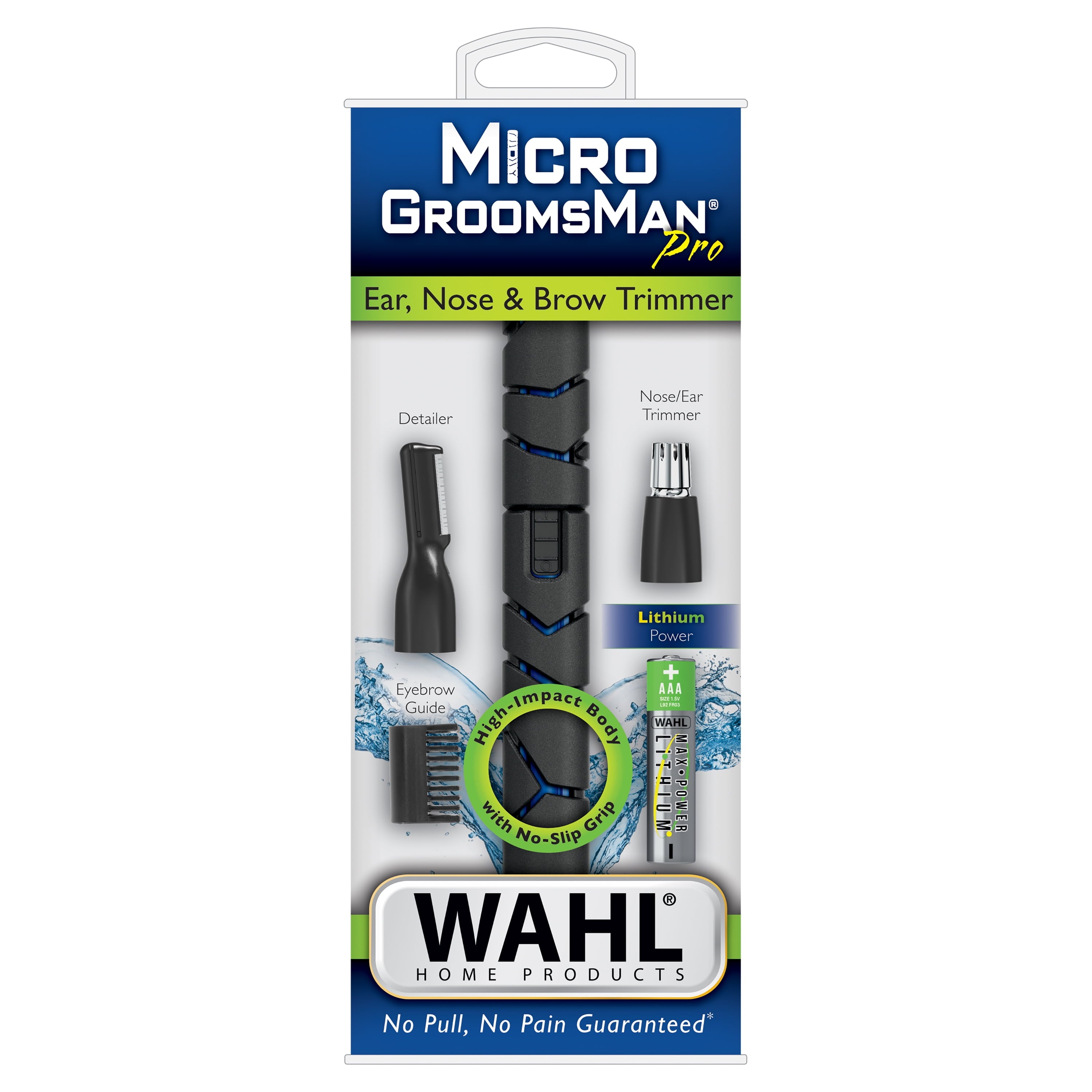 Micro Groomsman Men's Lithium Battery Powered Pen Trimmer, Black/Blue 5640-4701