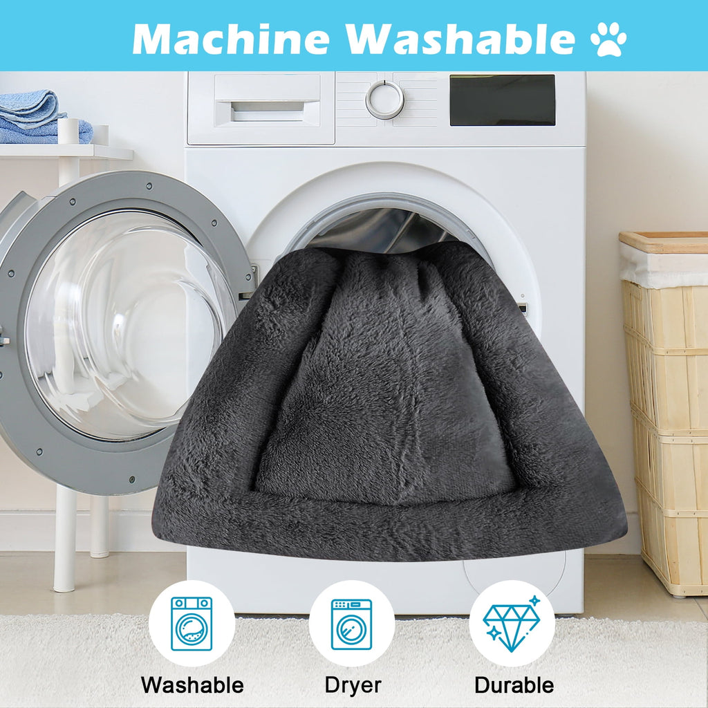 Plush Washable Dog Bed Ultra Dog Crate Mat Kennel Pad Anti-Slip Pet Sleeping Bed for Small Medium Large Dogs,Gray 36" x 23"