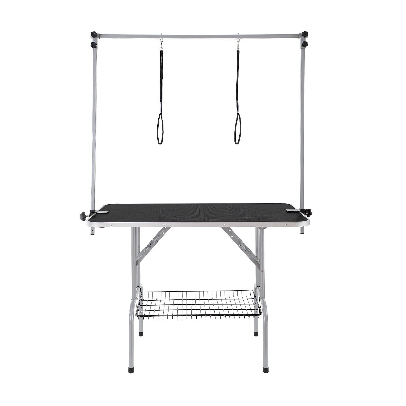 VEVOR Pet Grooming Table Two Arms with Clamp, 46'' Dog Grooming Station, Pets Grooming Stand for Medium and Small Dogs, Free No Sit Haunch Holder with Grooming Loop, Bearing 330lbs