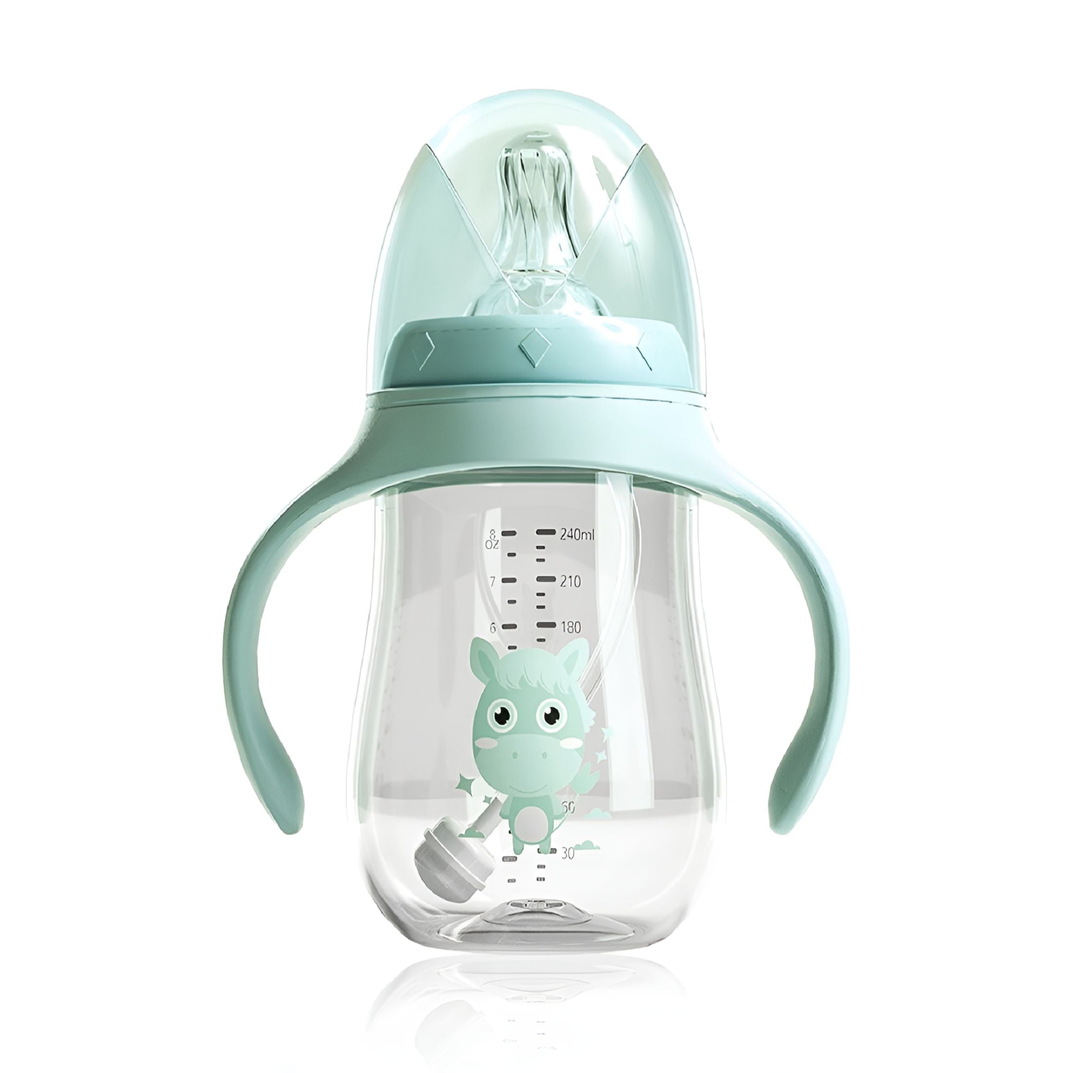ACDANC Infant Handheld Bottle 0-6Month Newborn Self-Feeding Cups Training Baby Juice Milk with Spout