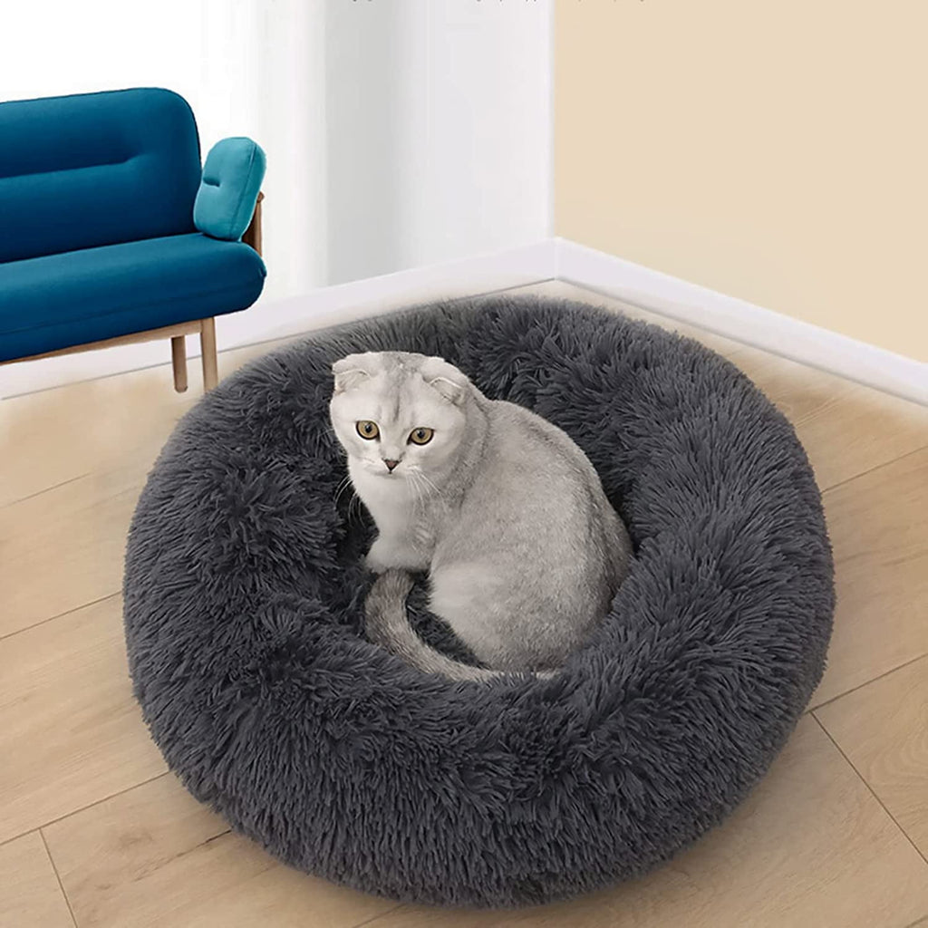 Dog Bed &amp; Cat Bed, Puppy Bed Warming Round Pet Bed, Donut Bed