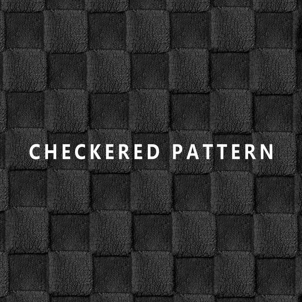 Checkered Pet Bed for Medium Dogs 36"X24", Removable Washable Cover, Black
