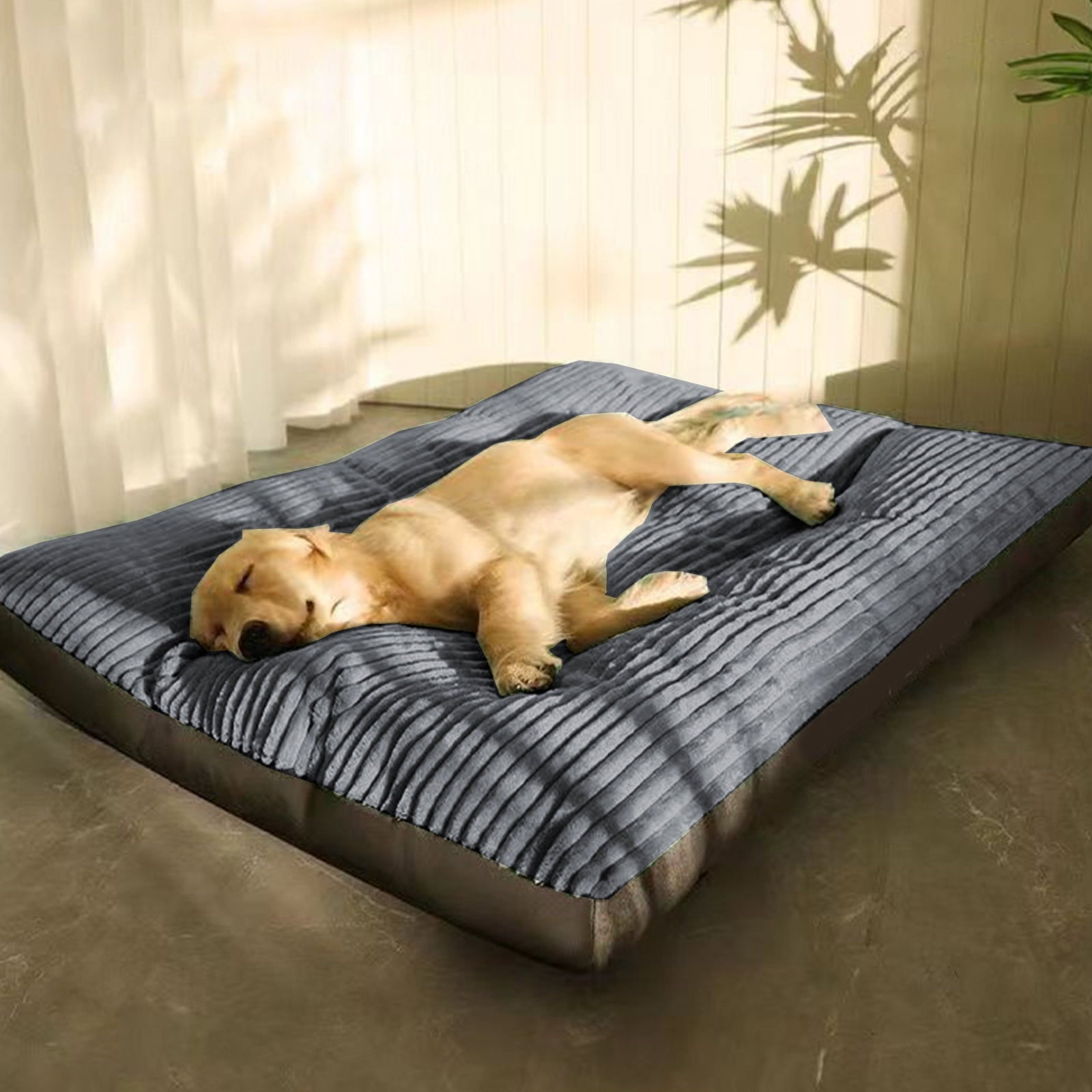 Dog Bed Washable with Removable Cover , Flannel Dog Crate Beds for Large Medium Small Dogs Cats, Pet Beds Kennel Pad 23.6 inch x 18.5 inch