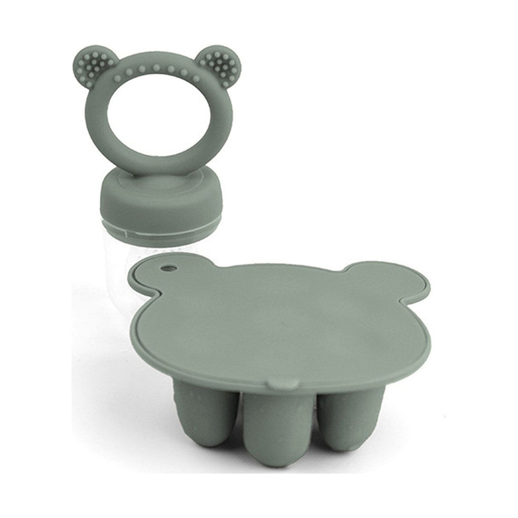 Silicone Baby Fruit Food Feeder Pacifier &amp; Breastmilk Popsicle Freezer Molds, Baby Food Storage Containers Breast Milk Ice Cubes for Baby Teething &amp; Infant Self Feeding, BPA Free (Green)