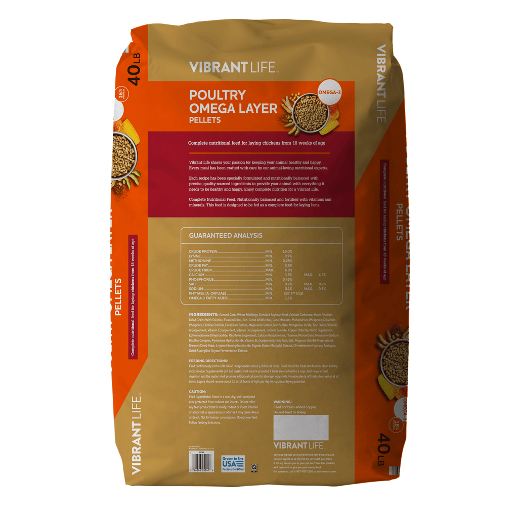Poultry Omega Layer Pellets, 40 lb Bag