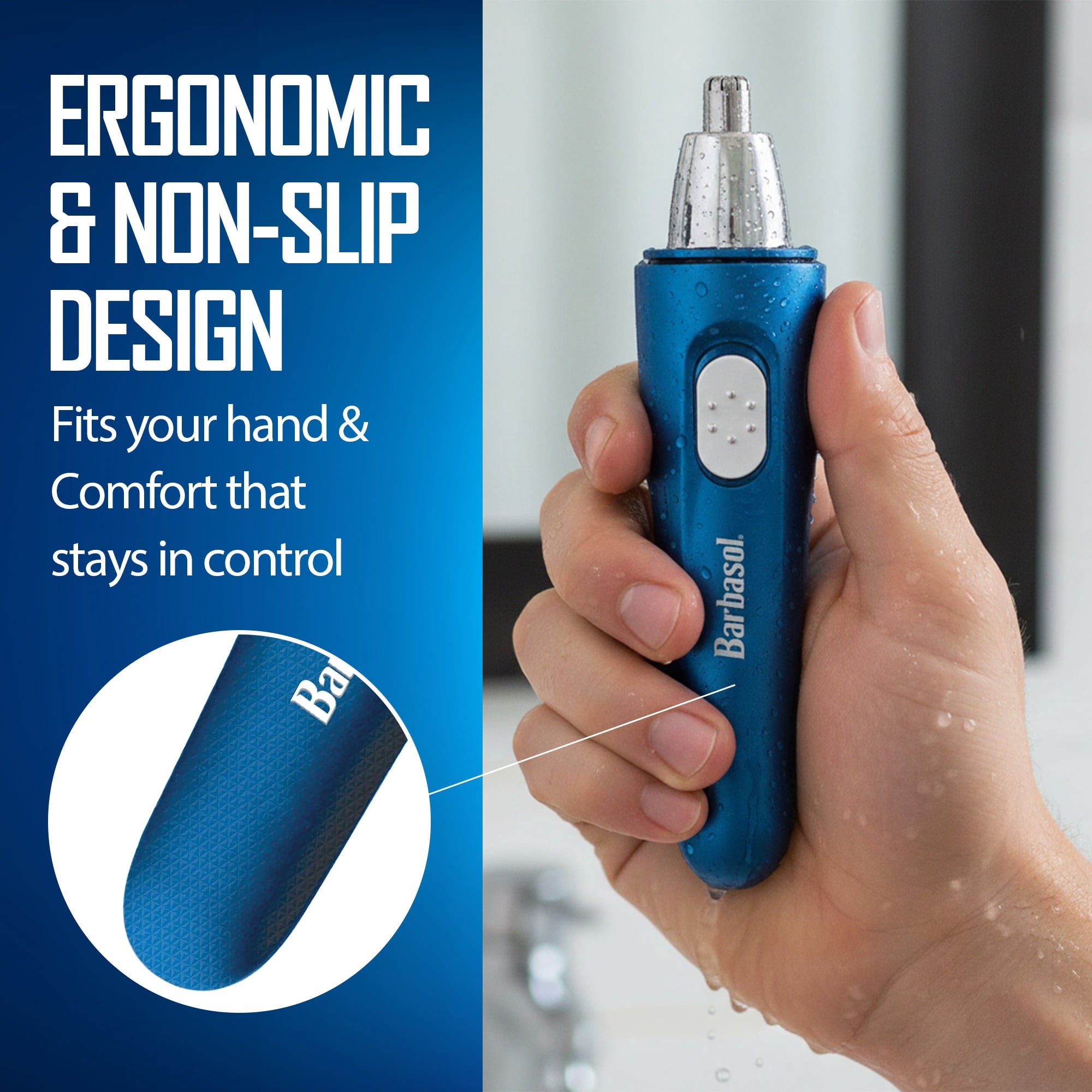 Nose Hair Trimmer for Men and Women, Electric Ear &amp; Nose Hair Trimmer with Built-In LED Light, Wet &amp; Dry Grooming, Grip