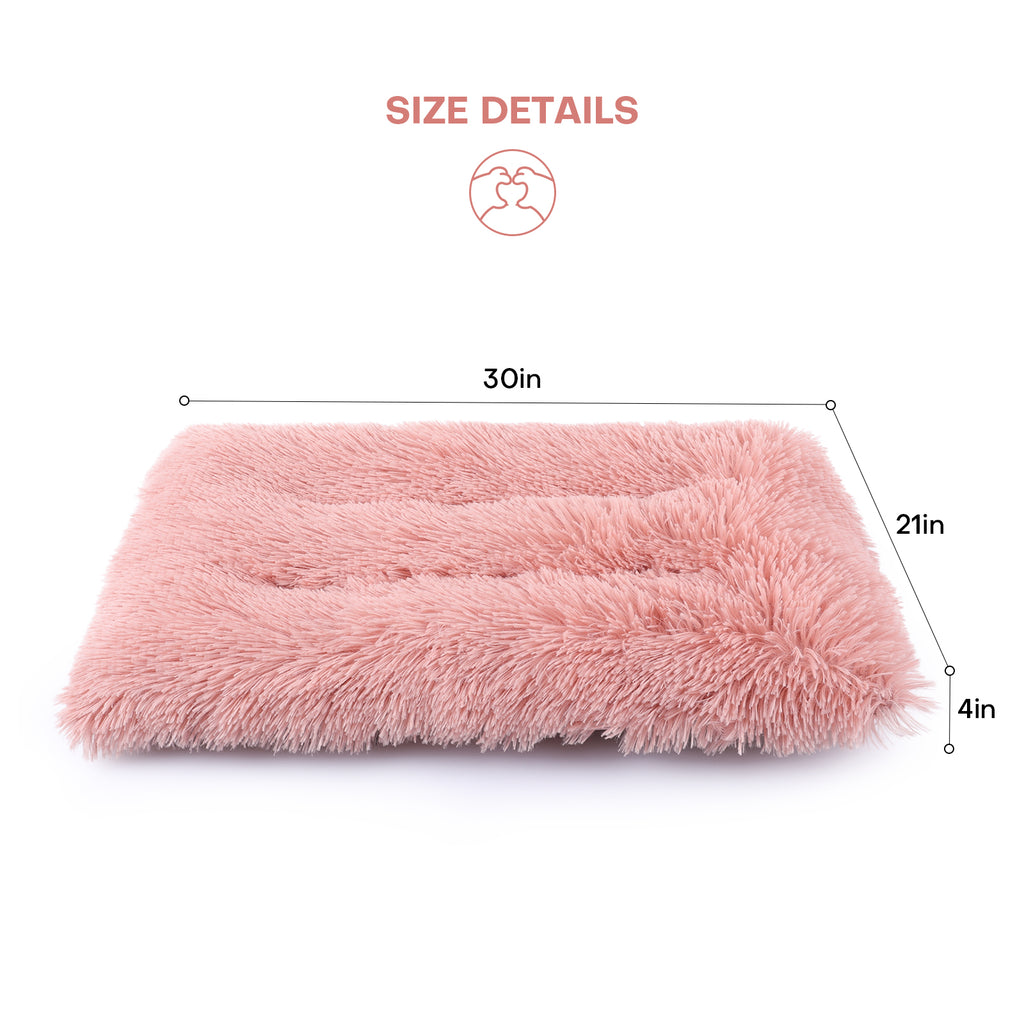 Plush Pet Bed for Dogs &amp; Cats Dog Crate Mat Mattress Pillow Bolster