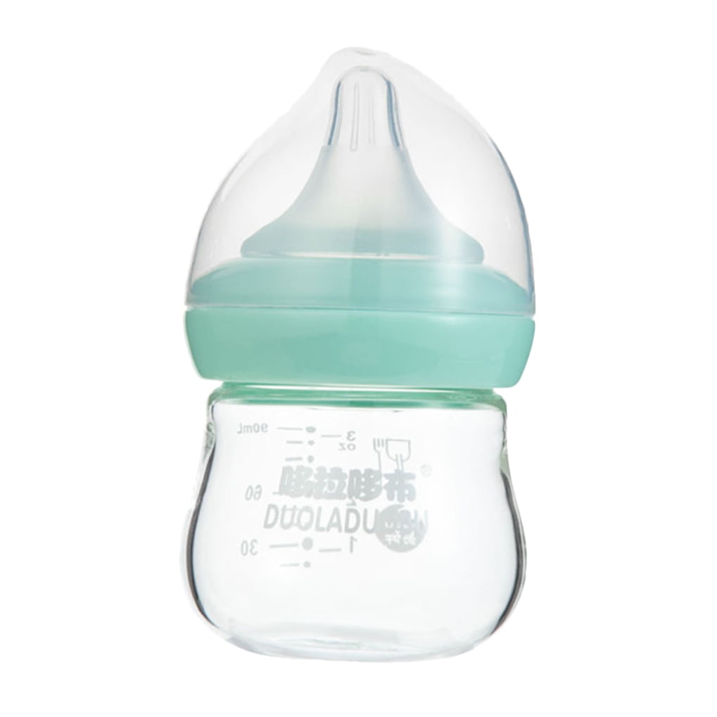 LULULION Wide Neck Glass Bottle for Feeding Milk Water and Medicine