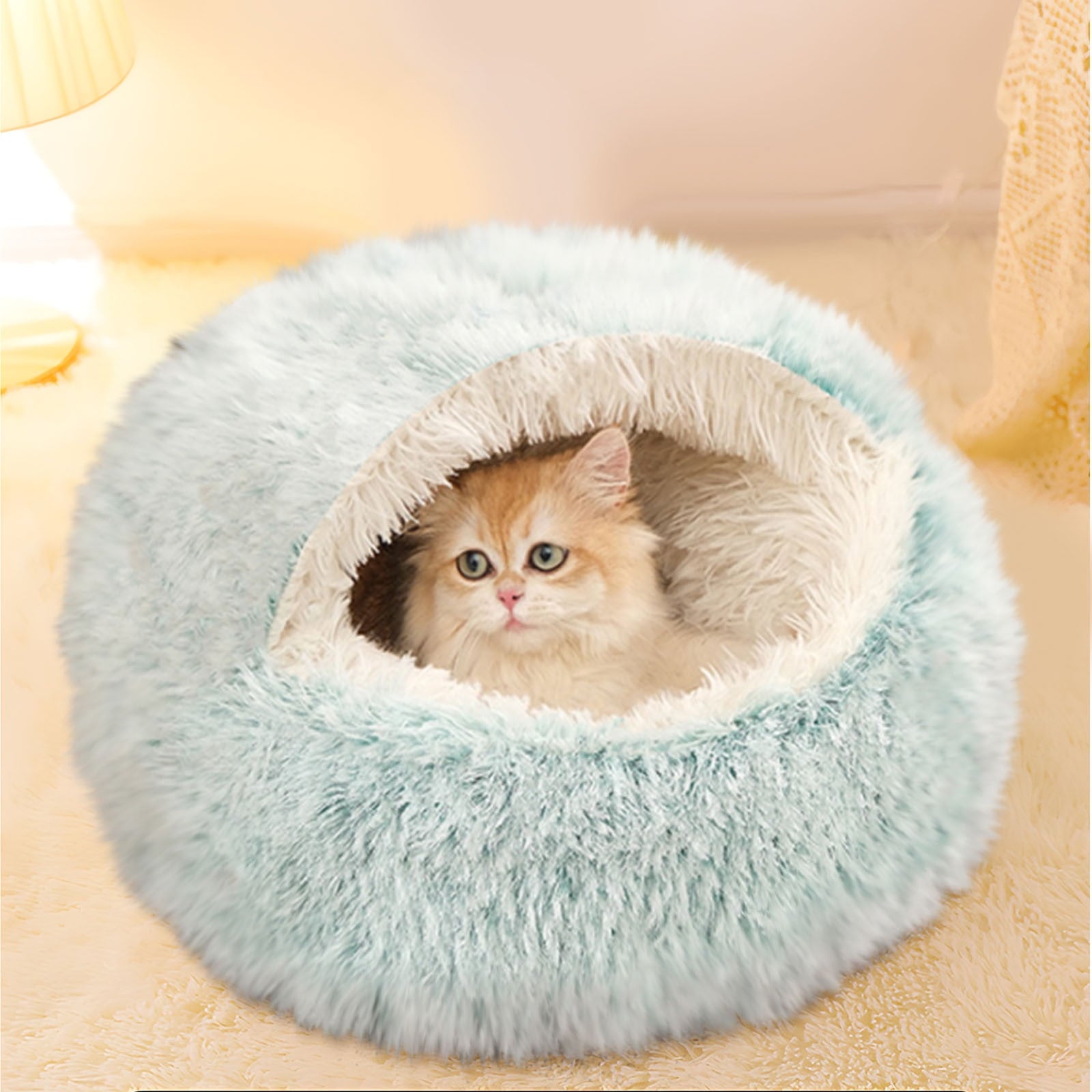 Washable Cat Bed &amp; Dog Bed, Semi-closed Bed for Small Medium Large Pets, Plush Cotton No Deformation Pet Bed on Clearance, Multipleon (11"x 11"x 10", Gray)