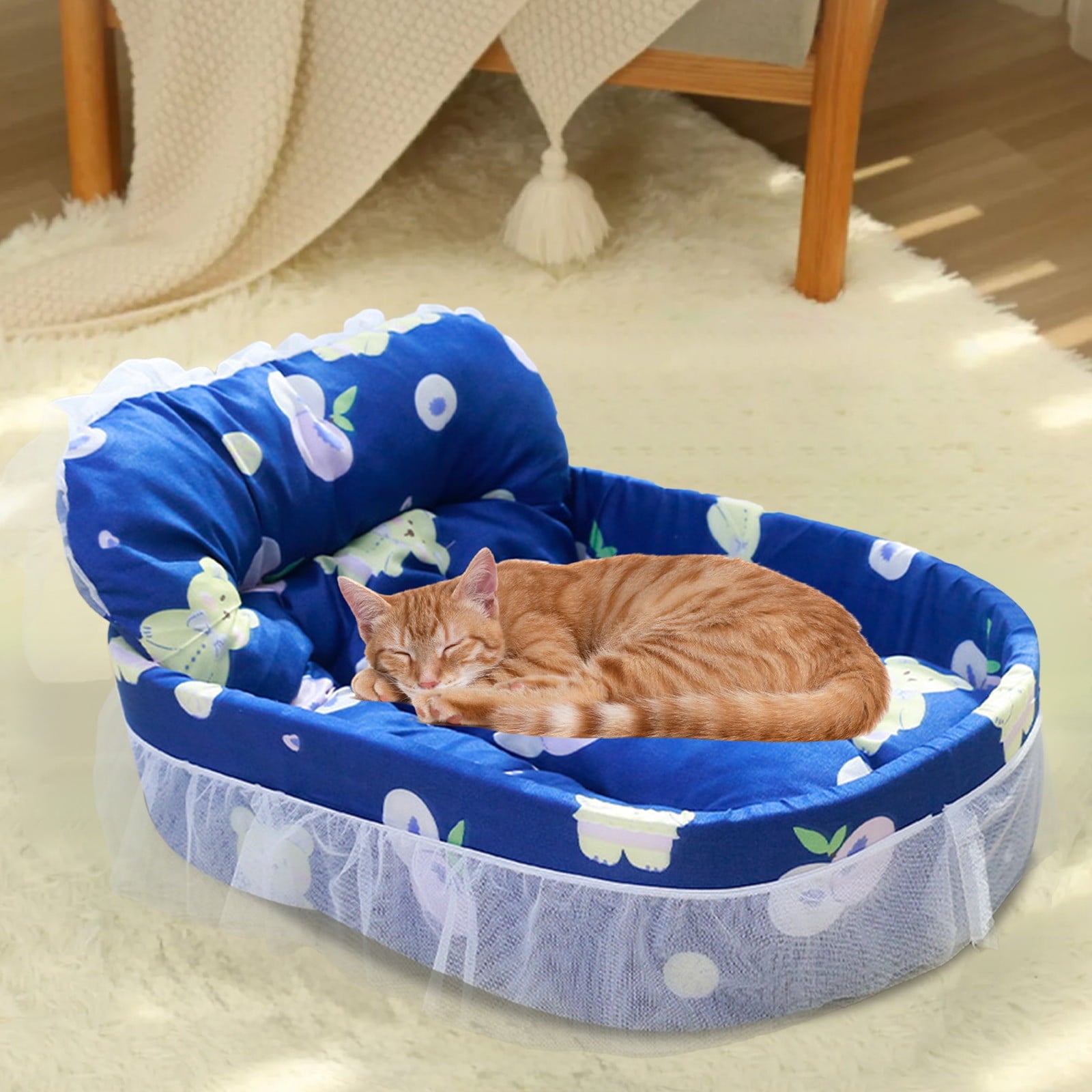 Cats Bed Cats Cushion Winter Thick Mattress Pet Sleeping Pad Indoor Cats Bed Comfy Pet Bed Suitable for Small Cats and Dogs 16.2x9.8in