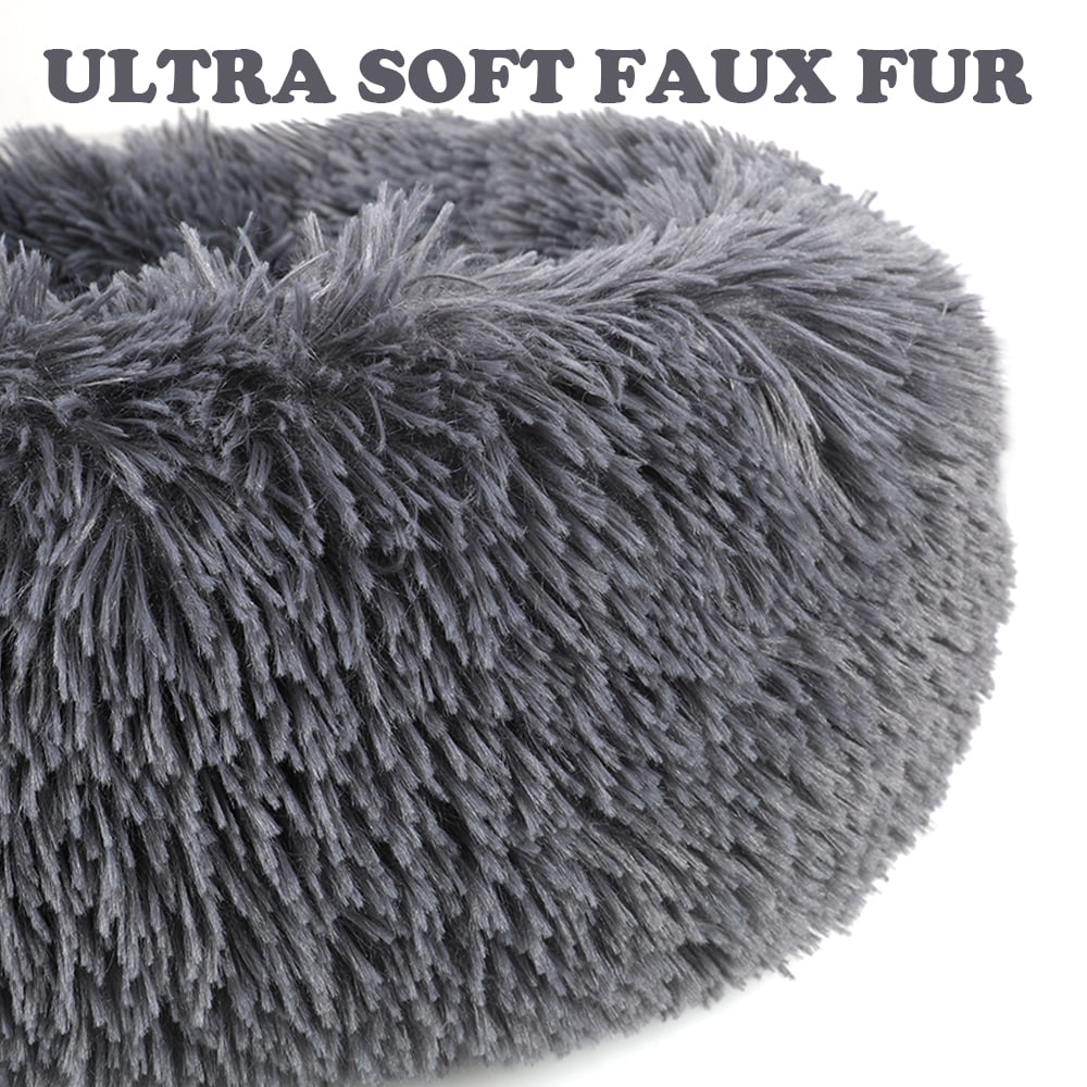Round Plush Pet Bed for Dogs &amp; Cats, Dog Bed Sleeping Kennel Nest