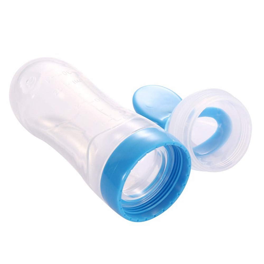 90ml Silicone Feeding Bottle with Spoon for Baby Toddler Food Rice Cereal Feeder Bottles