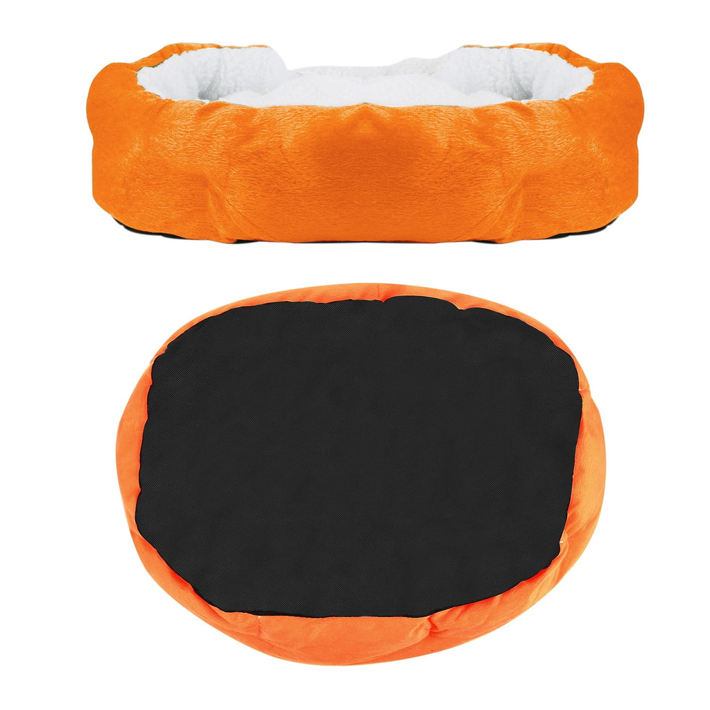 Pet Bed, Indoor Puppy Cushion Doghouse Fleece Pet Dog Cat Bed Indoor for Small Dogs and Cats, Orange
