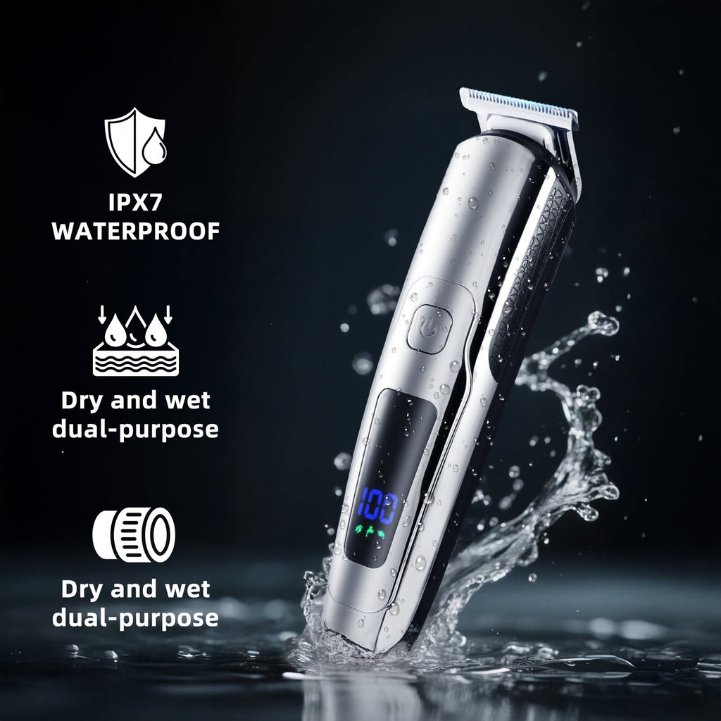 Beard Trimmer for Men,All-in-One Trimmer Kit - IPX7 ,LED Display, Wet/Dry Shower-Safe,Hair Clipper for Men,Grooming Kit for Nose Body Face &amp; Mustache
