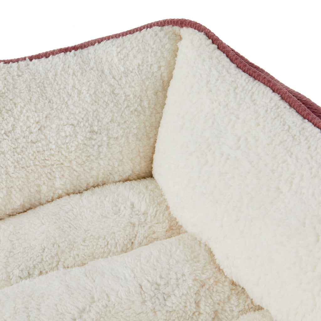 Plush Cuddler Pet Bed for Dogs &amp; Cats, , Pink &amp; White