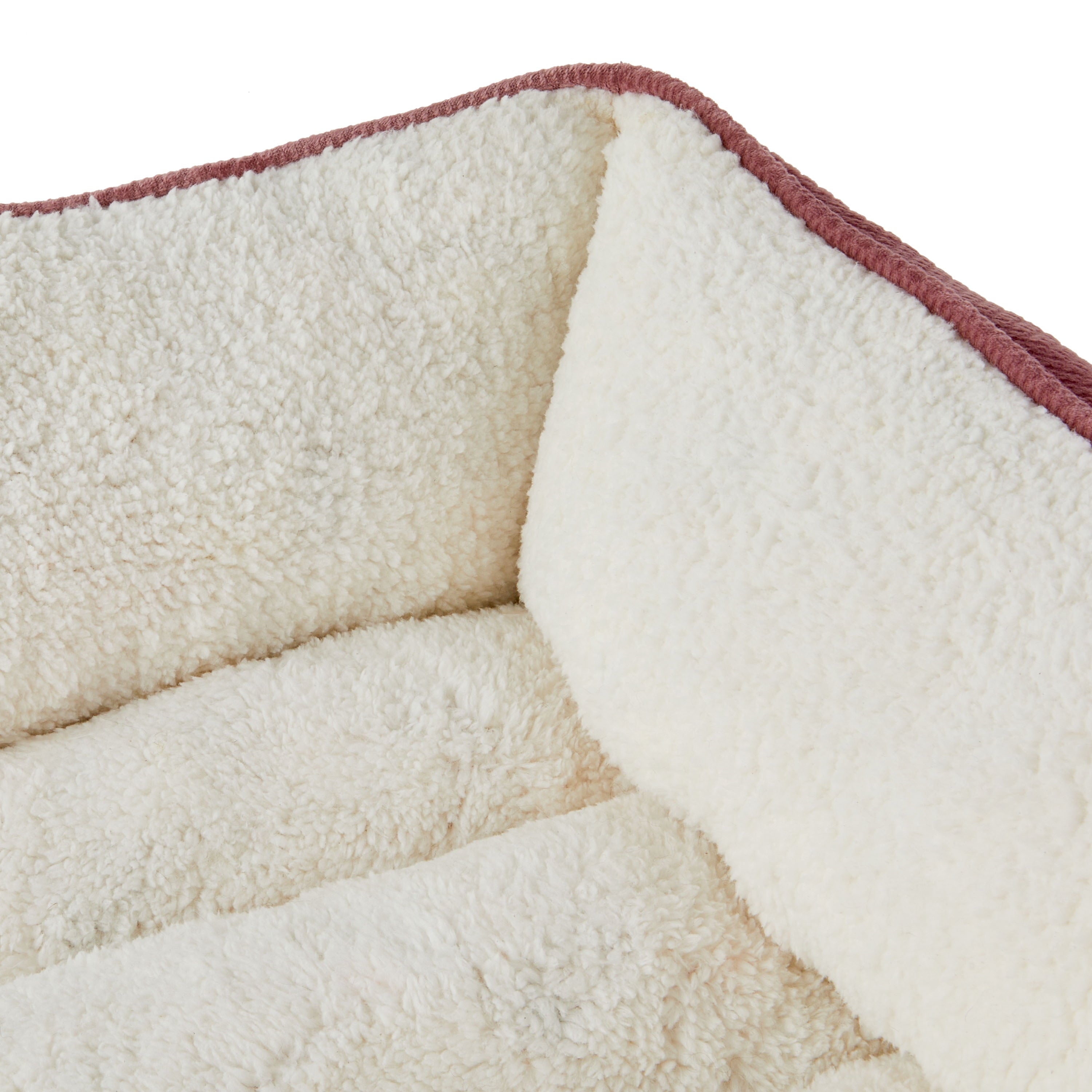 Plush Cuddler Pet Bed for Dogs &amp; Cats, , Pink &amp; White