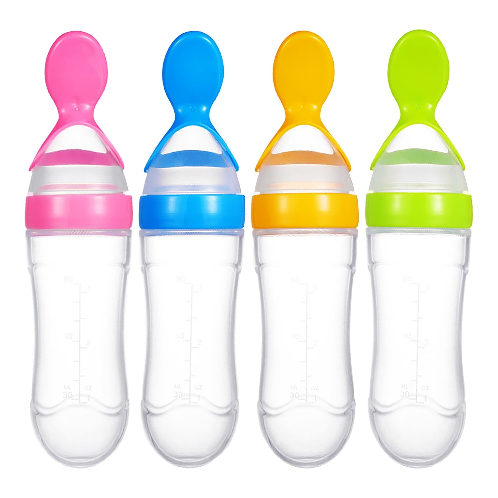 Pedty 1* Squeezed Feeding Spoon,1pc Silicone Baby Food Bottle Spoon Feeder For Baby Toddler Infant Cereal Food Supplement 120ml