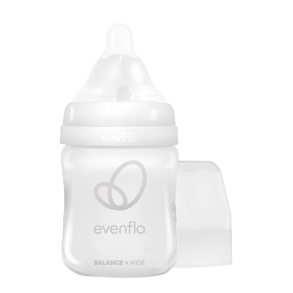 Balance+ Wide Neck Baby Bottles, Clear/White, 5oz, 2-Pack