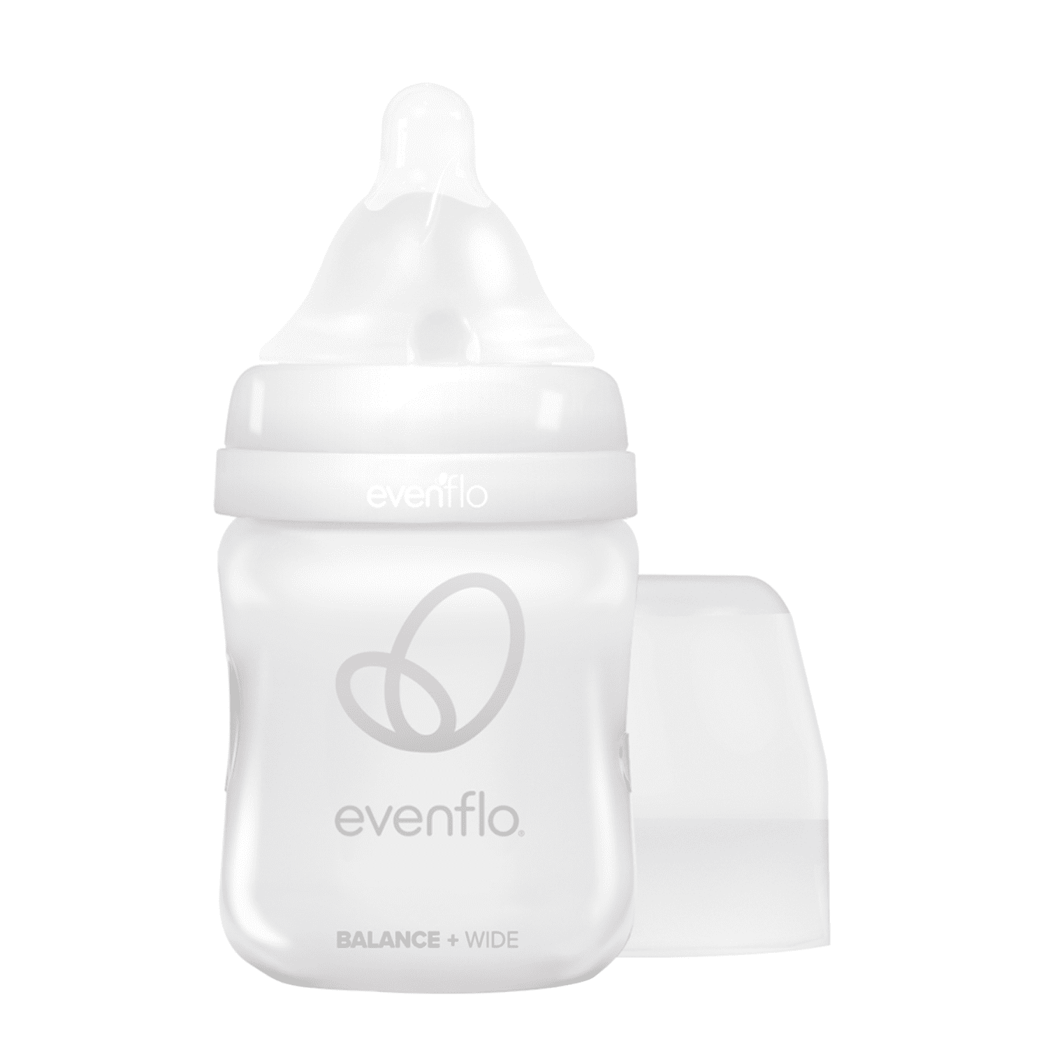 Balance+ Wide Neck Baby Bottles, Clear/White, 5oz, 2-Pack