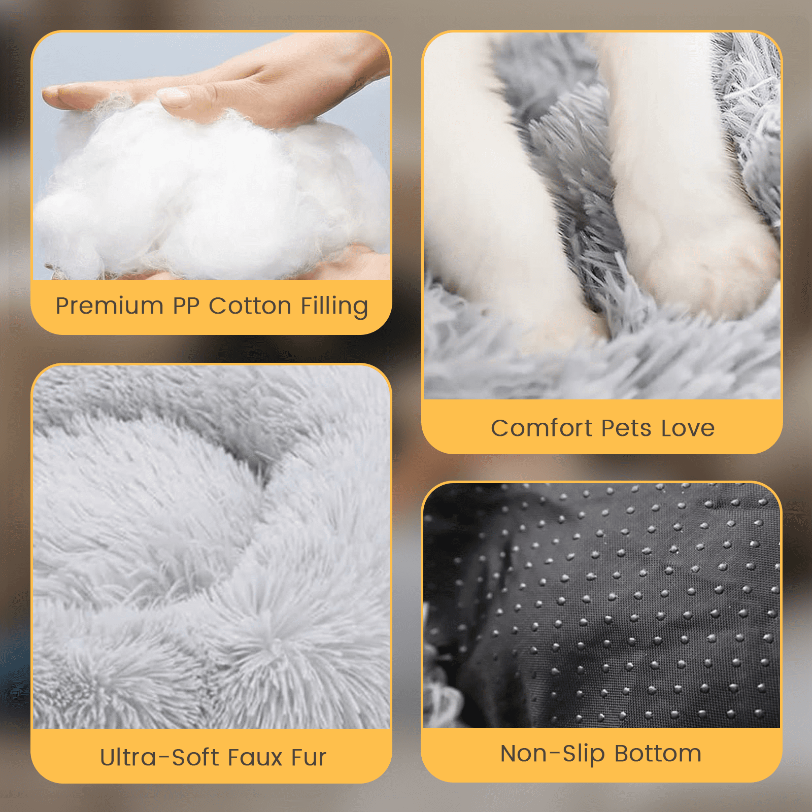 20 Inch Donut Dog Bed for Small Dogs, Round Pet Bed, Washable Dog Bed for Small Medium Dogs and Cats