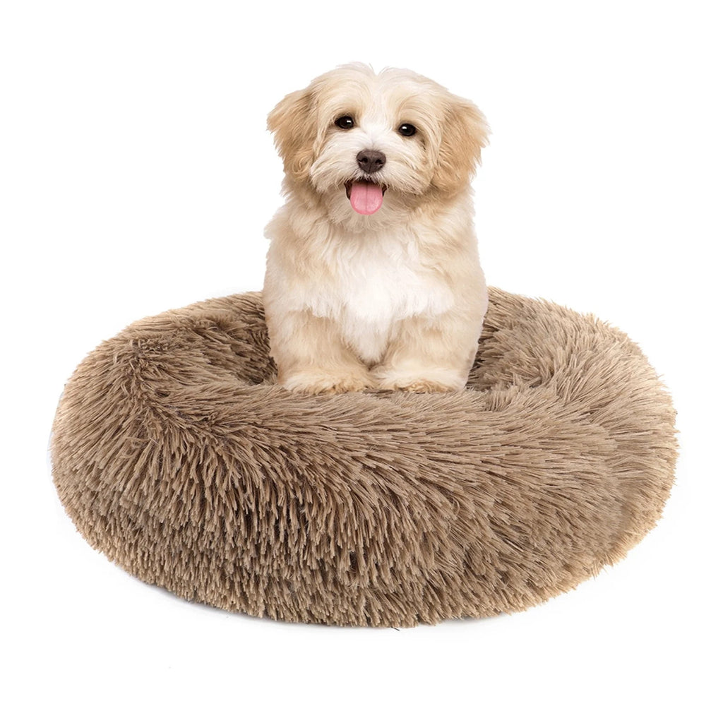Round Plush Pet Bed for Dogs &amp; Cats, Dog Bed Sleeping Kennel Nest