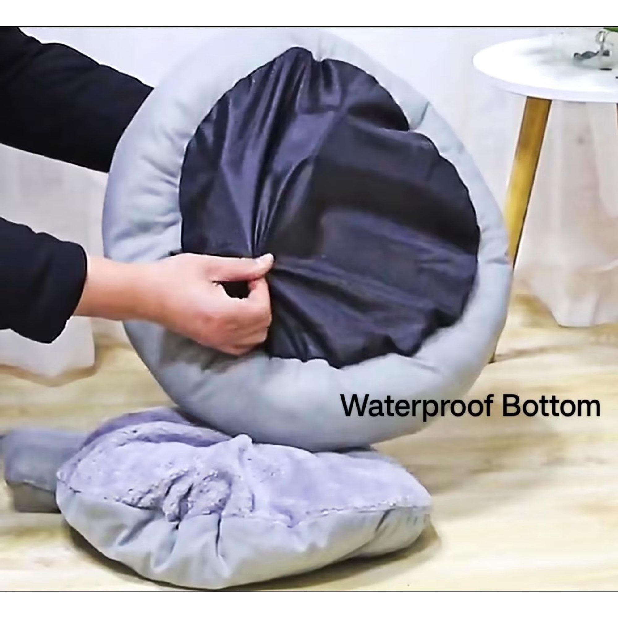 Cat Beds with Pillow for Small Medium Dogs and Cats, Round Dog Puppy Cuddler Bed, Washable Plush Pet Bed Thickened Dog Kennel Mat for Puppy Sleeping, M 45CM
