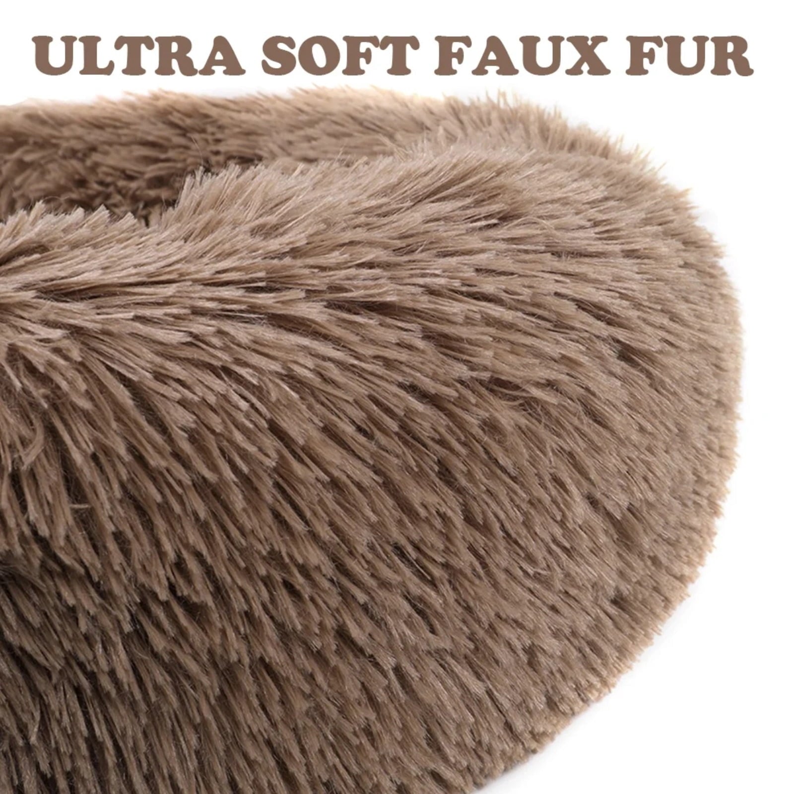 Round Plush Pet Bed for Dogs &amp; Cats, Dog Bed Sleeping Kennel Nest