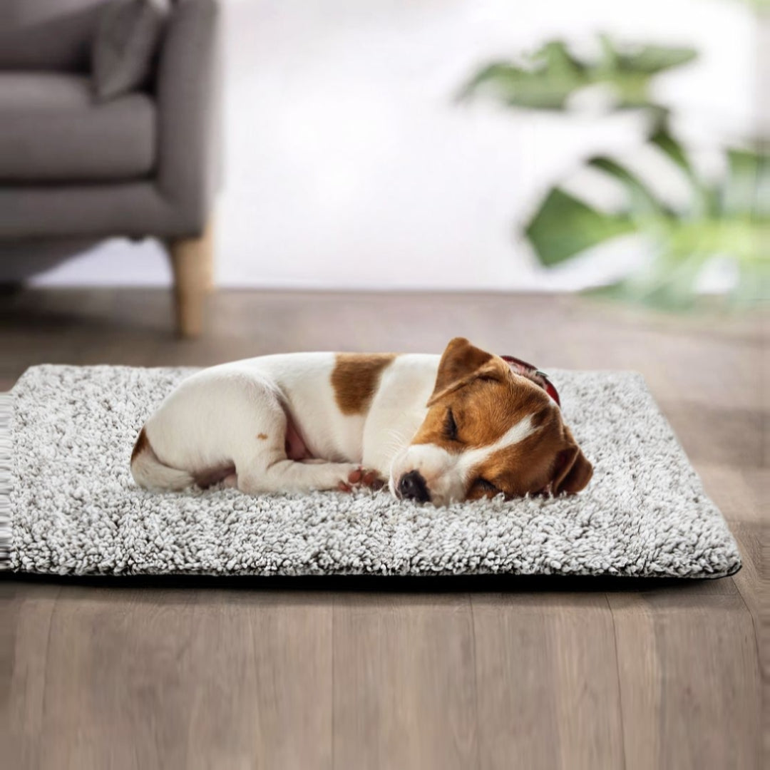 Self Warming Cat Bed for Indoor Cats Self Heating Pet Pad with Removable Washable Cover Non Slip Dog Bed for Small Dogs, Gray, 24*18