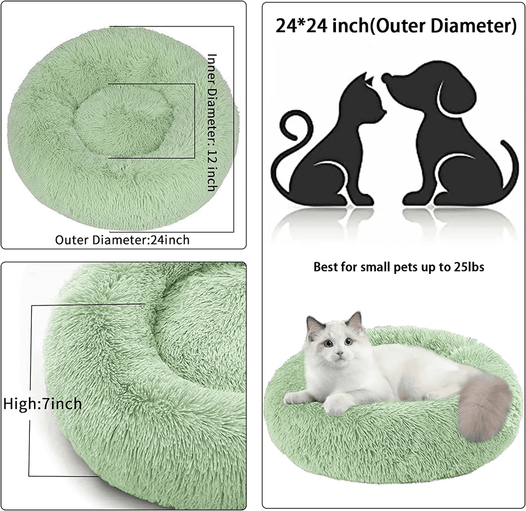 Dog Bed &amp; Cat Bed, Puppy Bed Warming Round Pet Bed, Donut Bed