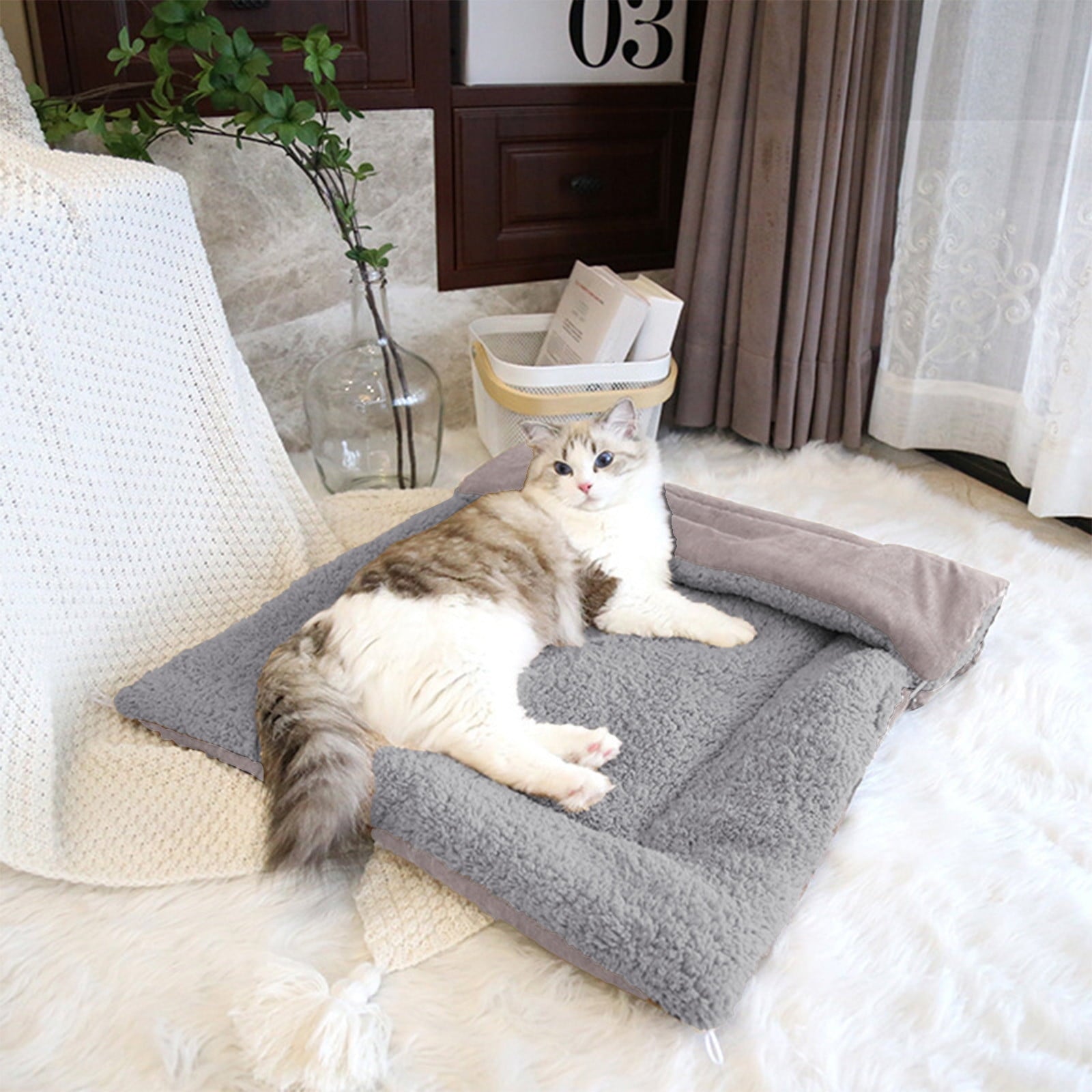 Clearance Dog Bed Medium Size Dogs, Cat Beds for Indoor Cats, Pet Bed for Puppy and Kitty, Washable, Extra , Anti-Slip Bottom