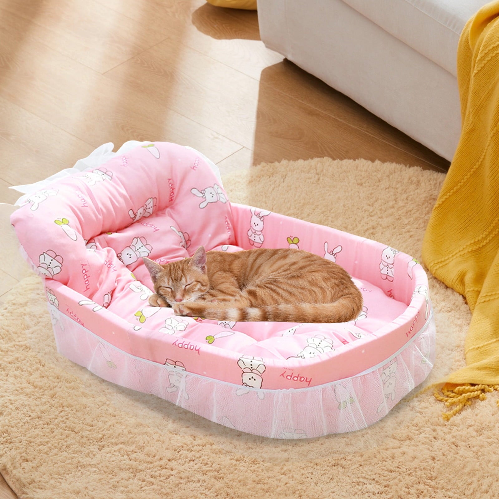 Cats Bed Cats Cushion Winter Thick Mattress Pet Sleeping Pad Indoor Cats Bed Comfy Pet Bed Suitable for Small Cats and Dogs 16.2x9.8in