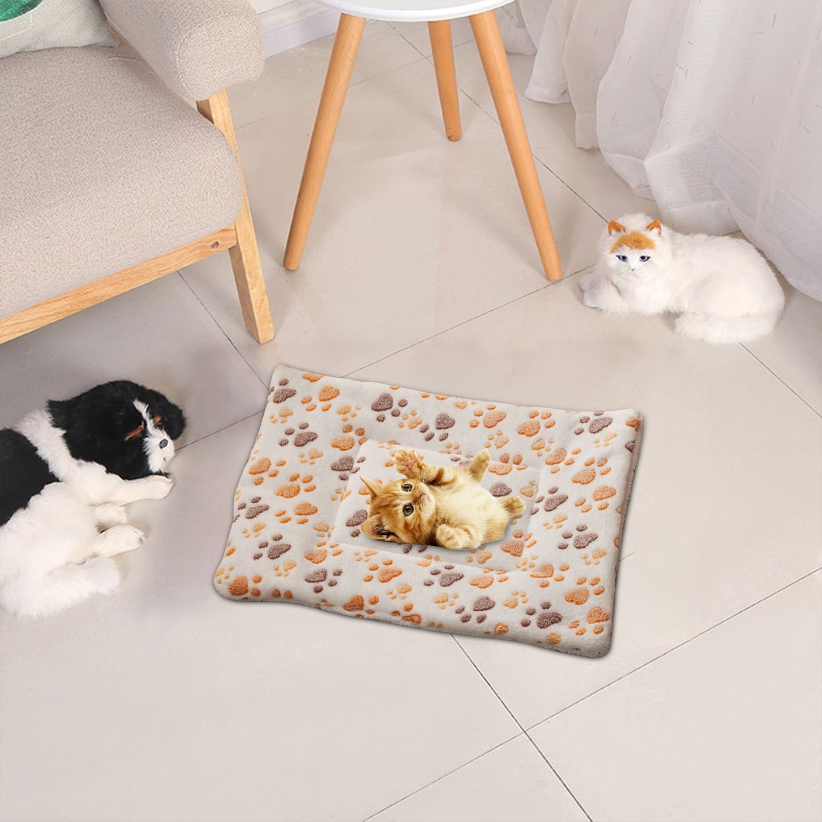 Cats Bed Cats Cushion Winter Thick Mattress Pet Sleeping Pad Indoor Cats Bed Comfy Pet Bed Suitable for Small Cats and Dogs 16.2x9.8in