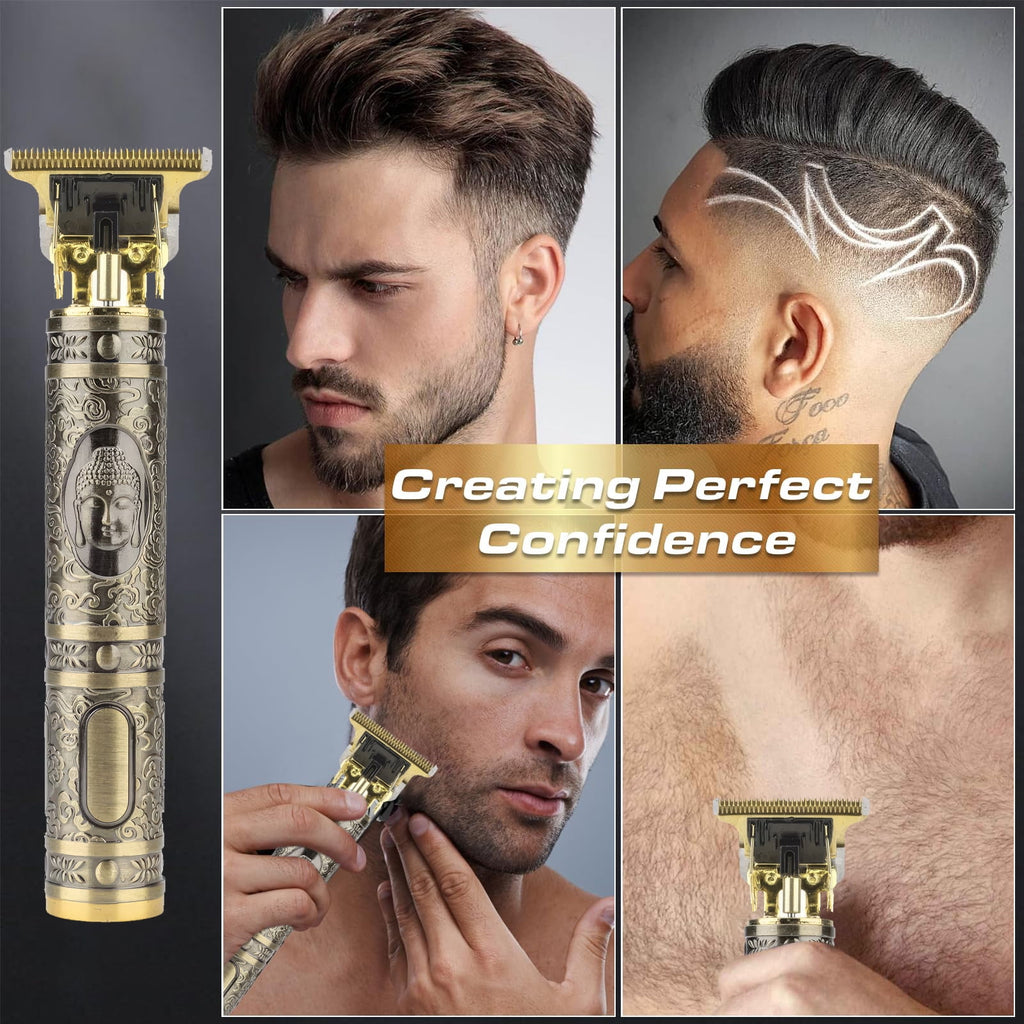 Hair Trimmer for Men, Cordless Rechargeable Beard Trimmer Hair Clippers for Men, Metal Body Cutting Grooming Kit, Beard Shaver Barbershop