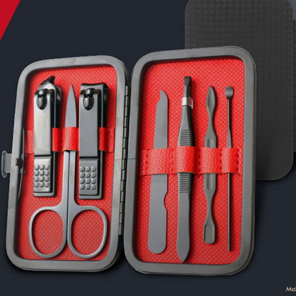PULMCheerger Manicure Set, 7pcs Nail Care Kit with Clippers for Grooming, Pedicure and Manicure, Travel Kit for Men Women