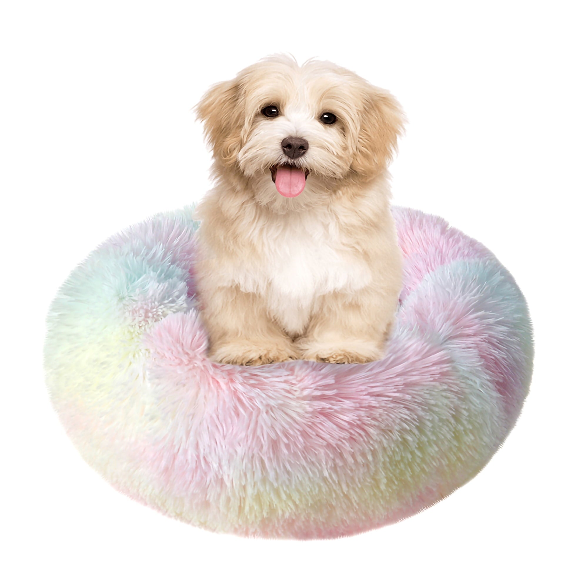 Round Plush Pet Bed for Dogs &amp; Cats, Dog Bed Sleeping Kennel Nest