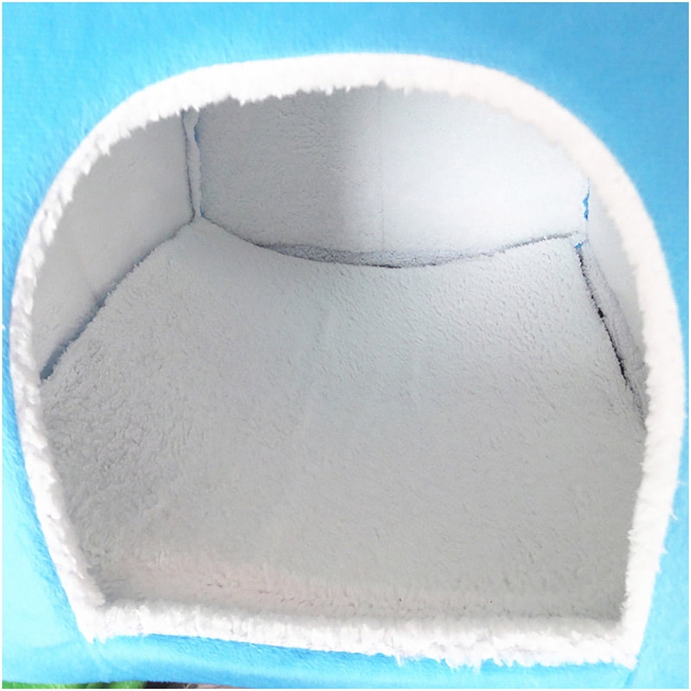 Cute Strawberry Cat House Indoors Winter Pet Dog Bed Fleece Yurt