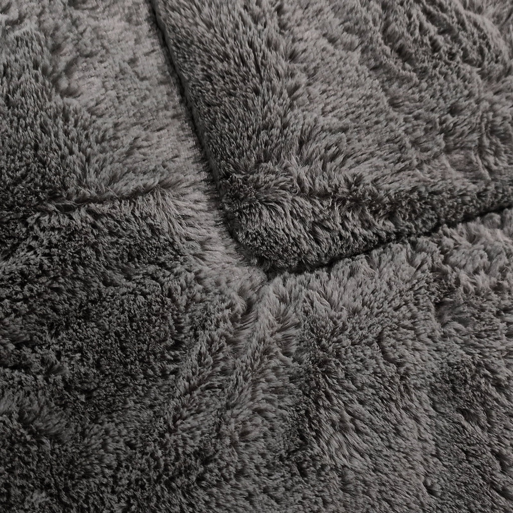 Plush Washable Dog Bed Ultra Dog Crate Mat Kennel Pad Anti-Slip Pet Sleeping Bed for Small Medium Large Dogs,Gray 36" x 23"