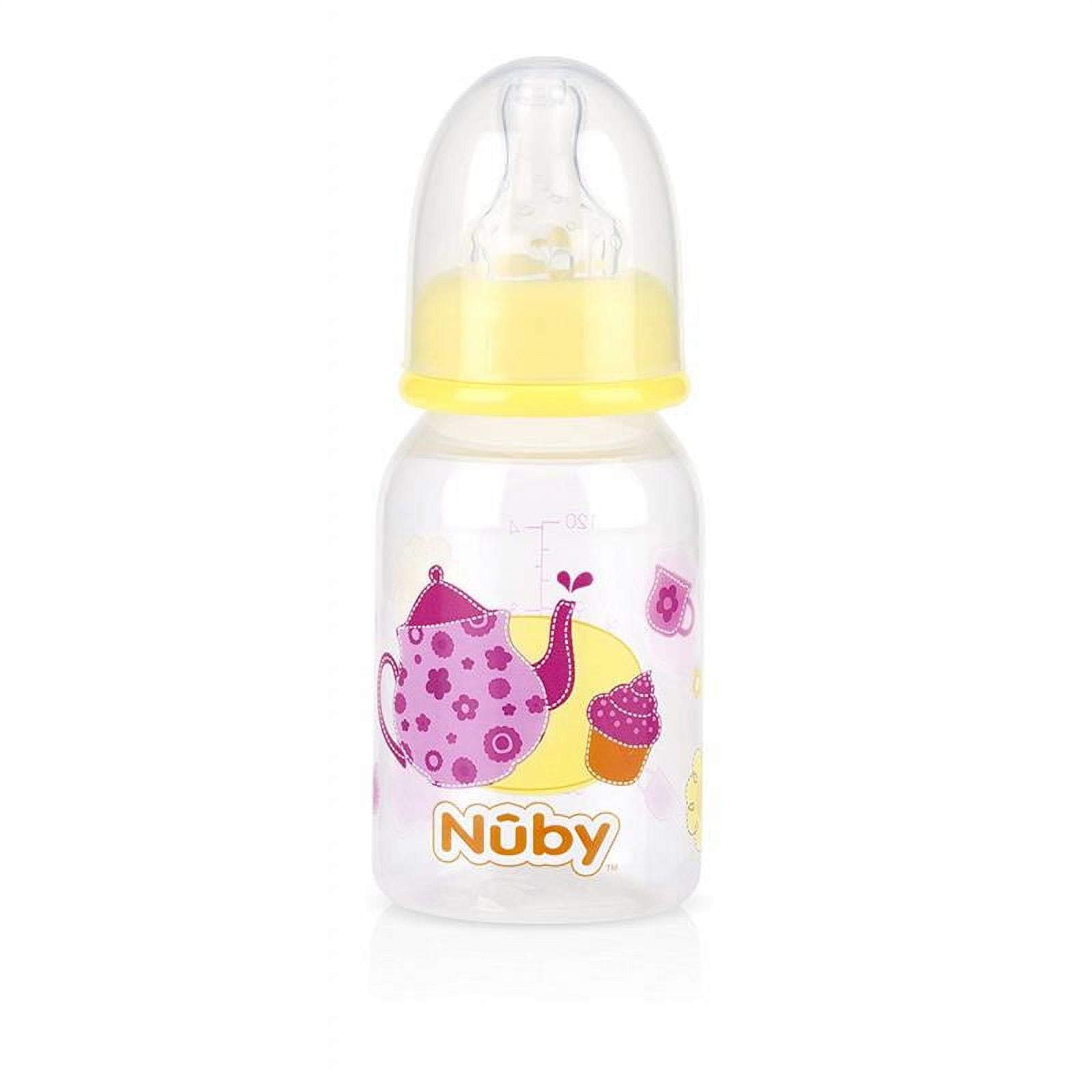 Baby Feeding - - 4oz Clear Printed Round Bottles (1 Only) Vary Color 1161