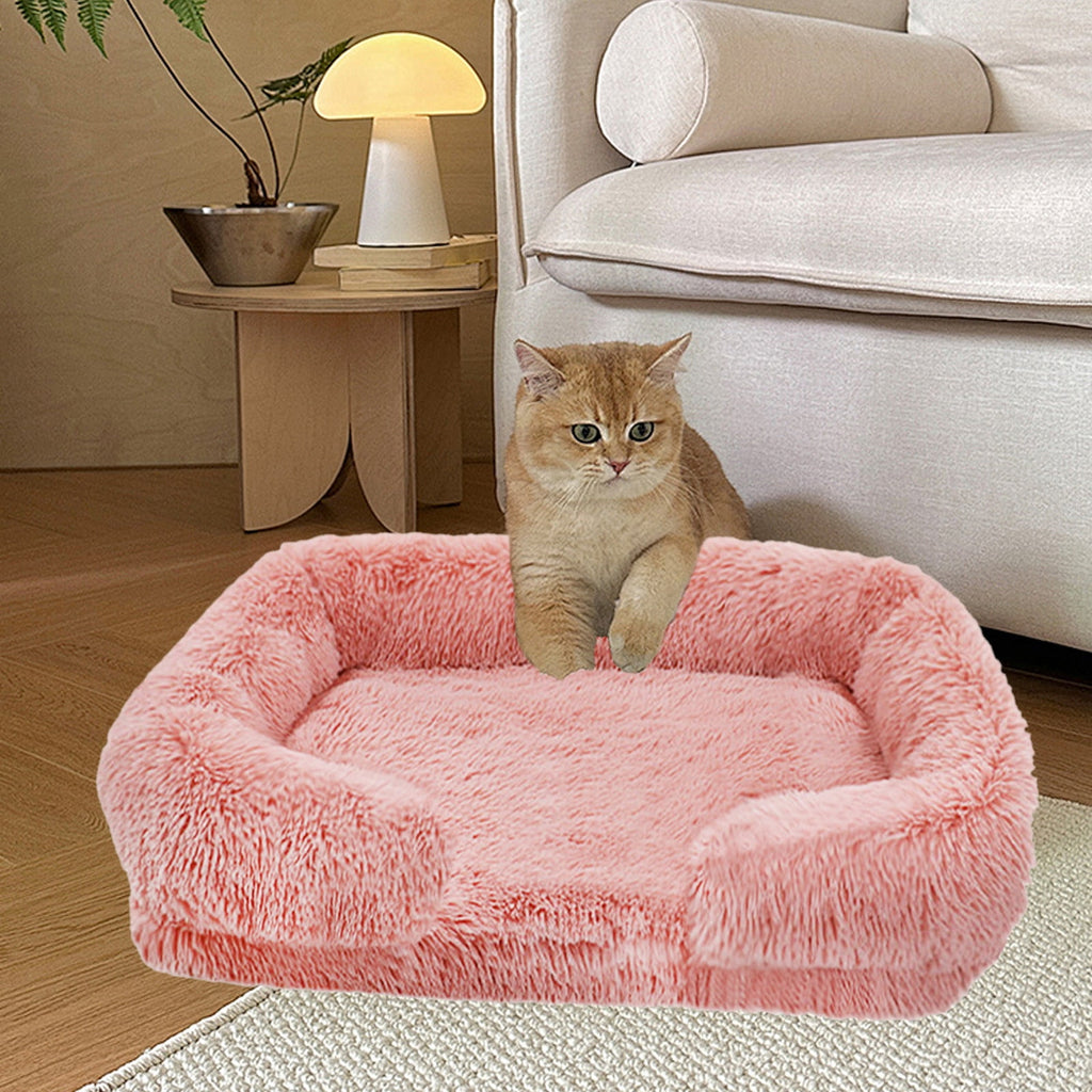 Pet Bed Dog Cat Cuddler Bed Faux Fur Warming Cushion For Small Medium Dogs And Cats Indoor Use