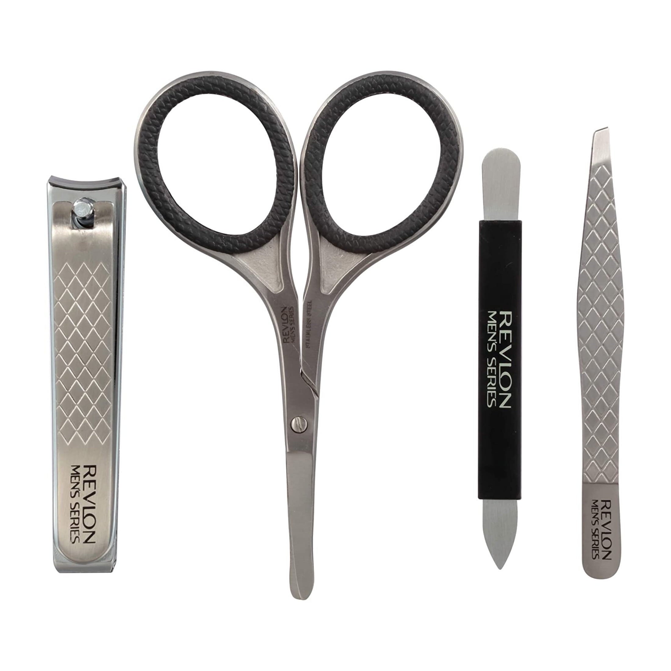 PR REV Men's Grooming Kit, Nail &amp; Facial Hair Care Travel Kit, 5 Pieces